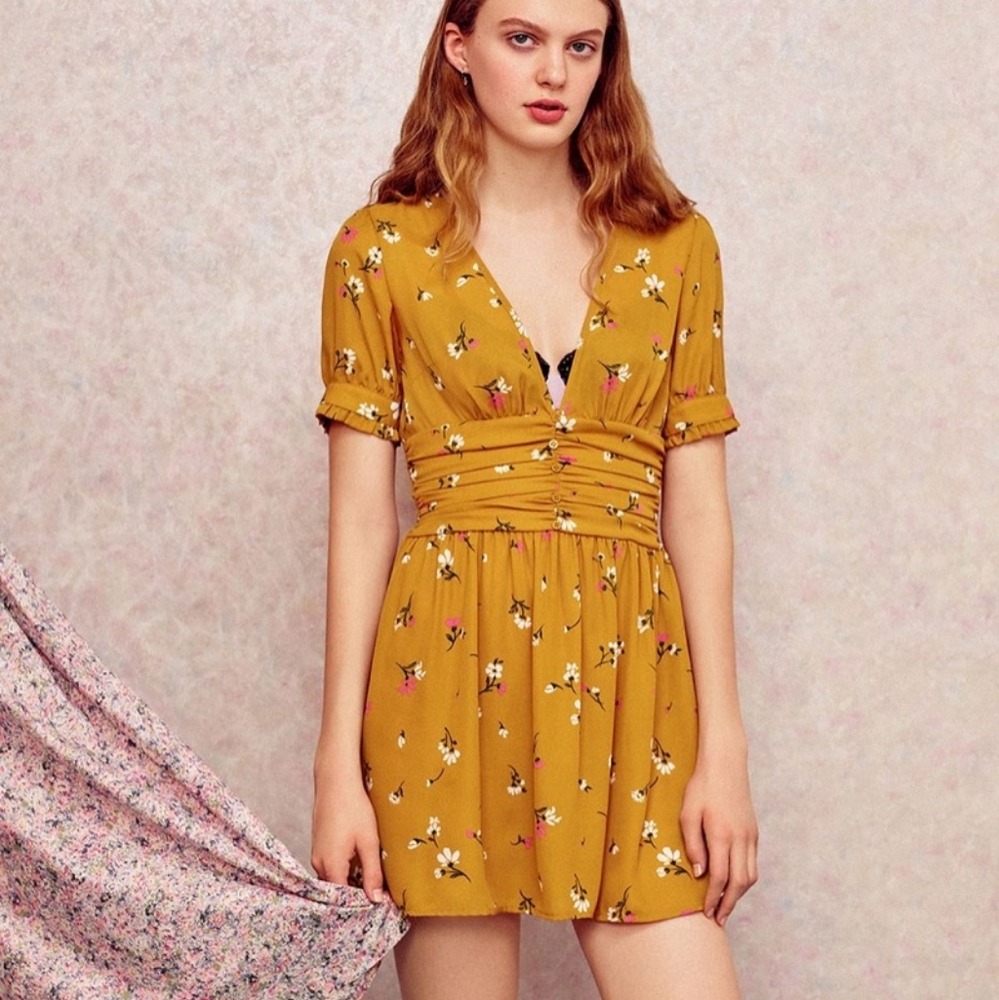 NWOT Urban Outfitter Yellow Floral Dress